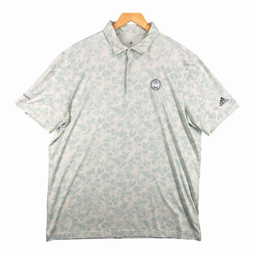 Adidas PGA Golf Polo Shirt XL Green Floral Wisconsin Section Performance